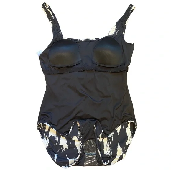 Garnet Hill Black & White One-Piece Swimsuit - Size 14 NWOT - Picture 6 of 9